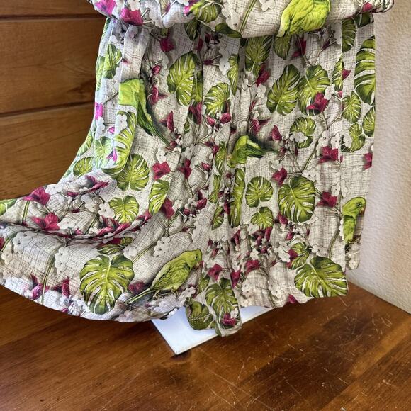 Sinesia Karol XS Silk Romper lined pockets Parrakeet Floral print Tropical - Picture 9 of 16